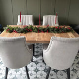 Nadine Soft Beige Dining Chairs - Set of 2 - Black Legs - Laura James