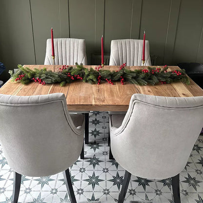 Nadine Soft Beige Dining Chairs - Set of 2 - Black Legs - Laura James