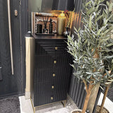 Rayna 5 Drawer Tallboy - Jet Black - Laura James