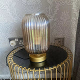 Elland 22.5cm Glass Table Lamp - Champagne & Gold - Laura James 
