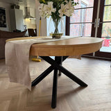 Amelia Pale Oak Extendable Dining Table - Black Legs - Laura James 