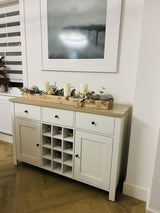 Bampton White Sideboard with Wine Rack - Laura James