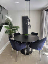 Willow Black Round Dining Table - Laura James 