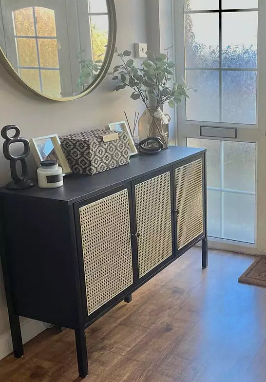 Charlie Sideboard - Cane Front - Black – Laura James