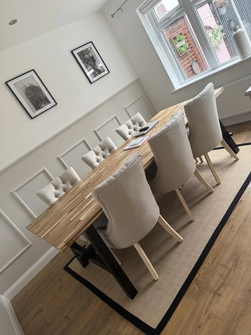Louis Sand Dining Chairs - Set of 2 - Whitewash Legs - Laura James 