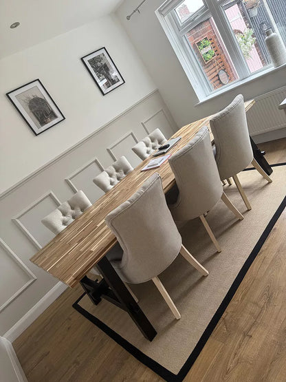 Louis Sand Dining Chairs - Set of 2 - Whitewash Legs - Laura James 