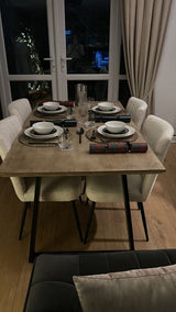 Atlas Mango Wood Dining Table - Black Legs - Laura James 