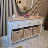 Bampton 3 Drawer Console Table - Alabaster White - Laura James