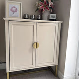 Ines 2 Door Sideboard - Taupe & Gold legs - Laura James 