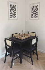 Charlie Black Oak Dining Table Set  - Extendable - 4 Seater - Charlie Dining Chairs