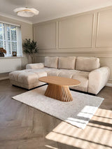 Willow Whitewash Oval Coffee Table - Laura James