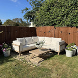 Akira 5 Seater Wooden Garden Corner Sofa with Akira Coffee Table - Laura James 