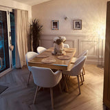 Amelia Pale Oak Wood Dining Table - Extendable - Laura James