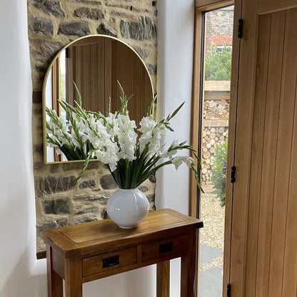 Ingham 70x70cm Metal Arch Mirror - Gold - Laura James 