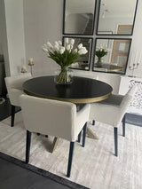 Rayna Round Dining Table - Jet Black - Laura James
