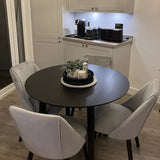 Charlie Black Round Dining Table - Drop Leaf - Laura James 