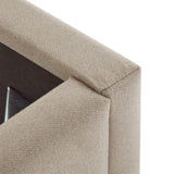 Otto King Size Ottoman Bed - Fossil Woolly Twill - Laura James
