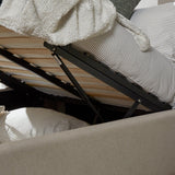 Otto King Size Ottoman Bed - Fossil Woolly Twill - Laura James