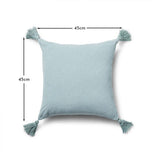 Otura 45x45cm Tasseled Cushion Cover - Duck Egg Blue
