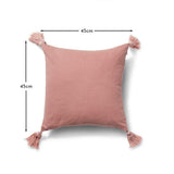 Otura 45x45cm Tasseled Cushion Cover - Blush Pink