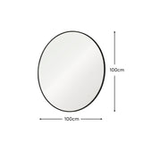 Marbury 100cm Metal Round Mirror - Black - Laura James