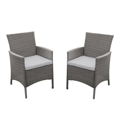 Marston 8 Seater Rattan Outdoor Dining Set - Rattan Garden Furniture - Grey - Glass Top - Laura James