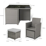 8 seater cube dining set - grey weave - Laura James