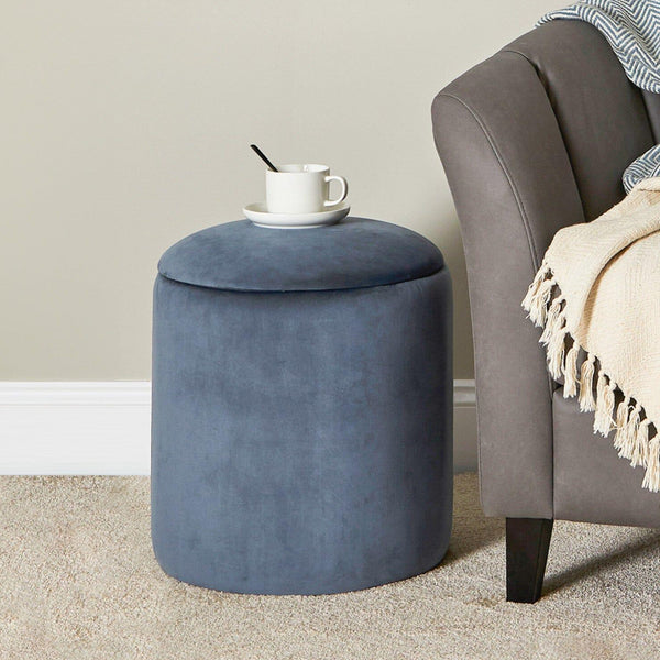 Abigail Storage Pouffe/Footstool - Horizon Blue