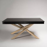 Amelia Black Wood extendable dining table - with Whitewash Legs - Laura James