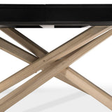 Amelia Black Wood Dining Table - Non Extendable - Whitewash Legs - Laura James 