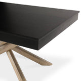 Amelia Black Wood Dining Table - Non Extendable - Whitewash Legs - Laura James 