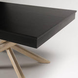 Amelia Black Wood extendable dining table - with Whitewash Legs - Laura James