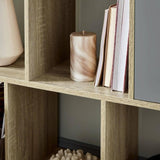 Outlet – Anderson cube storage unit - Oak effect with grey cupboards