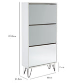 Anderson shoe cabinet - 3 door - white and grey - Laura James