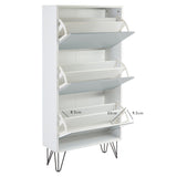 Anderson shoe cabinet - 3 door - white and grey - Laura James