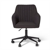 Anna swivel office chair - dark grey and black - Laura James
