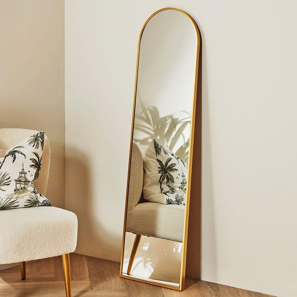 Floor Length Mirror In Large Full Length Gold Arch Mirror | Wall