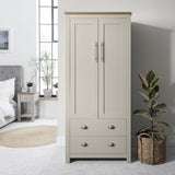 Outlet - Bampton 2 Door Wardrobe in Grey - Laura James