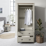 Outlet - Bampton 2 Door Wardrobe in Grey - Laura James