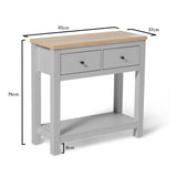 Bampton 2 Drawer Console Table - Stone Grey - Laura James