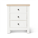 Bampton Alabaster White Bedside Table - 3 Drawer - Laura James