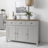 Bampton Sideboard with 3 Drawers Grey - Laura James