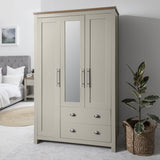 Outlet - Bampton Triple Wardrobe - 3 Doors - 2 Drawers in Grey