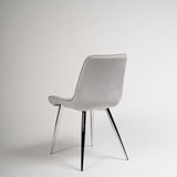 Outlet - Bella grey velvet dining chairs with chrome legs - set of 2 - Laura James