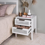 Charlie 2 drawer bedside table - white - Laura James
