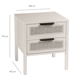 Charlie 2 drawer bedside table - white - Laura James