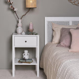 Charlie bedside table - 1 drawer - white - Laura James