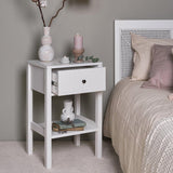 Charlie bedside table - 1 drawer - white - Laura James