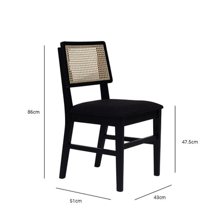 Outlet - Charlie dining chair - set of 2 - black - Laura James