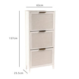 Outlet - Charlie shoe cabinet - 3 door - white - Laura James